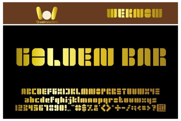 Golden Bar Display Font for Handmade Brands